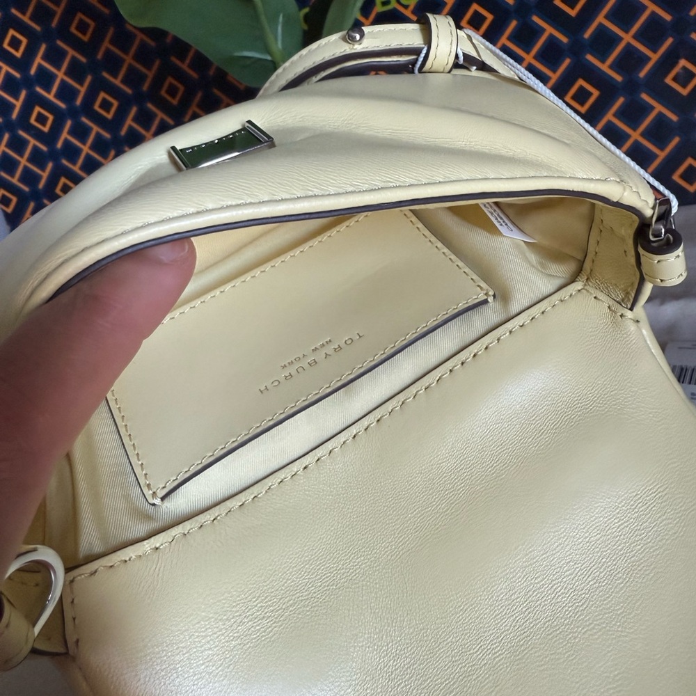 NWT ,Tory Burch Britten puffy mini top handle in yellow Yellow Crossbody - Picture 9 of 15
